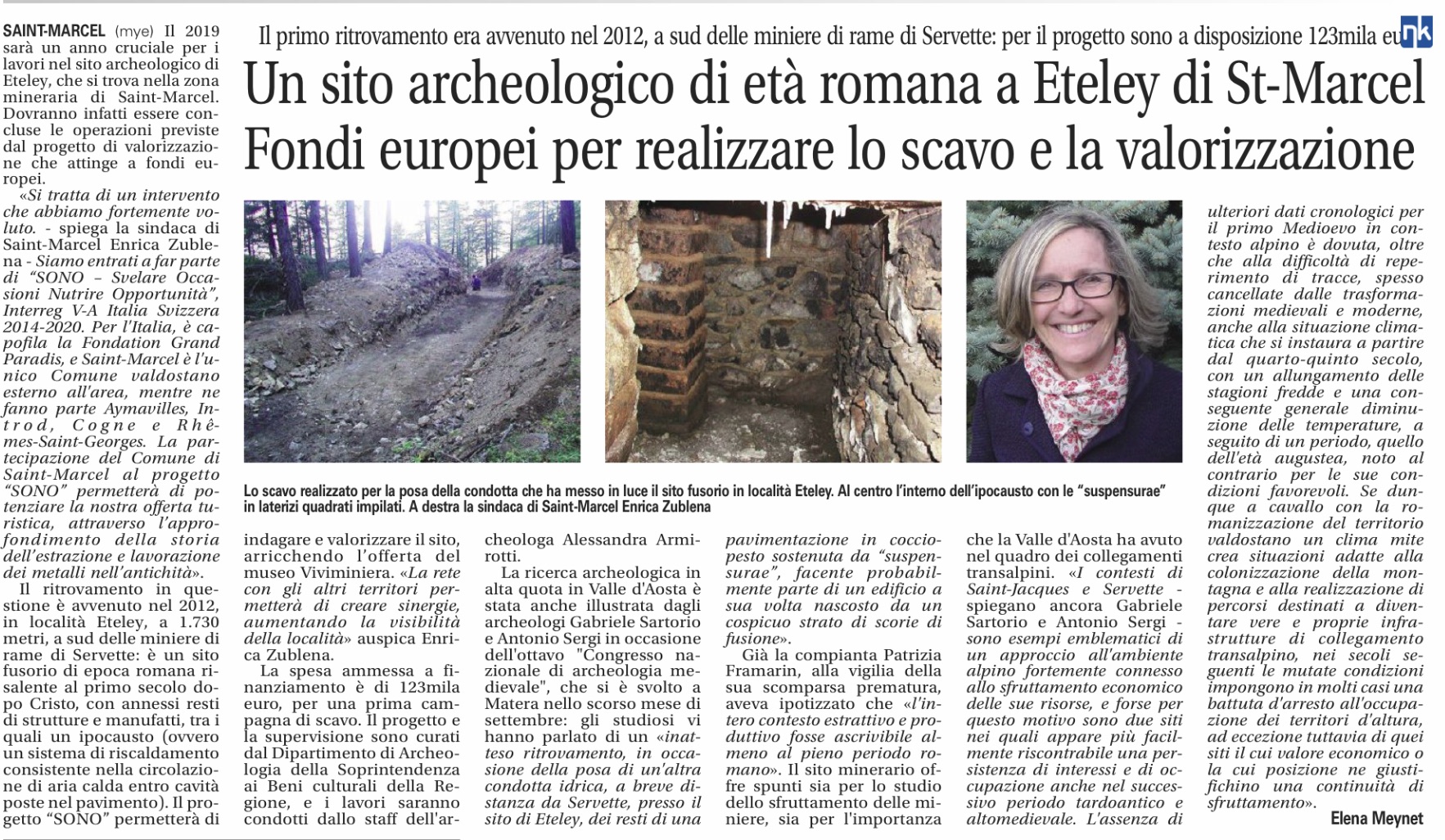 La Vallée Notizie - Un sito archeologico di età romana a Eteley di St-Marcel. Fondi europei per realizzare lo scavo e la valorizzazione